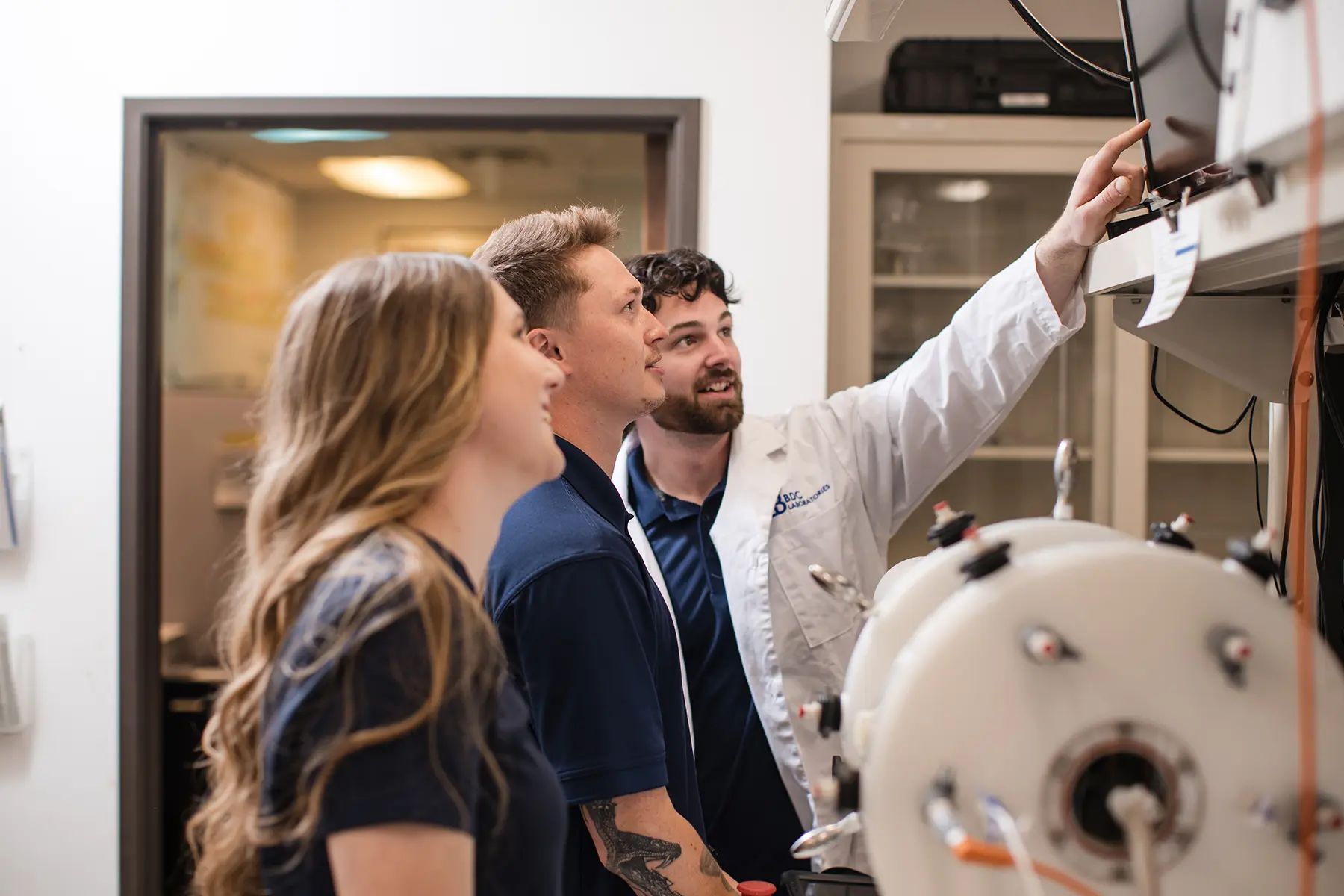 BDC Labs team members analyzing test results